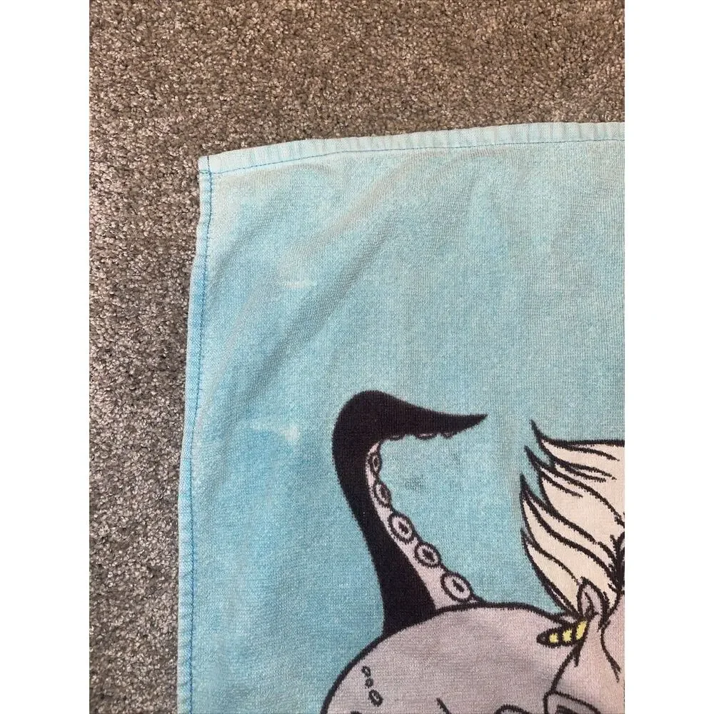 Little Mermaid Vintage 1990's Franco Disney Beach Towel 30x58 RARE Ariel Triton